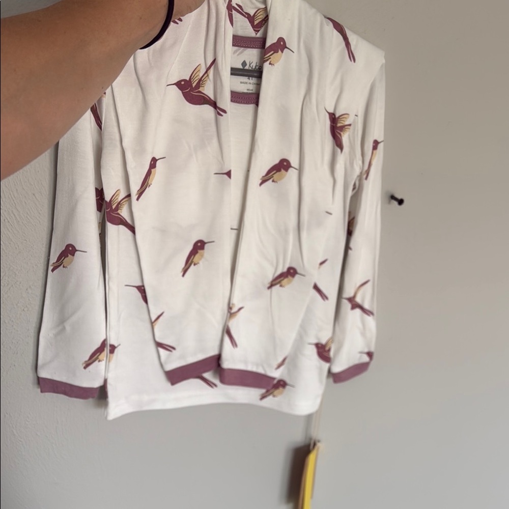 NWT Kyte BABY long sleeve PJ 4T Hummingbird Print
